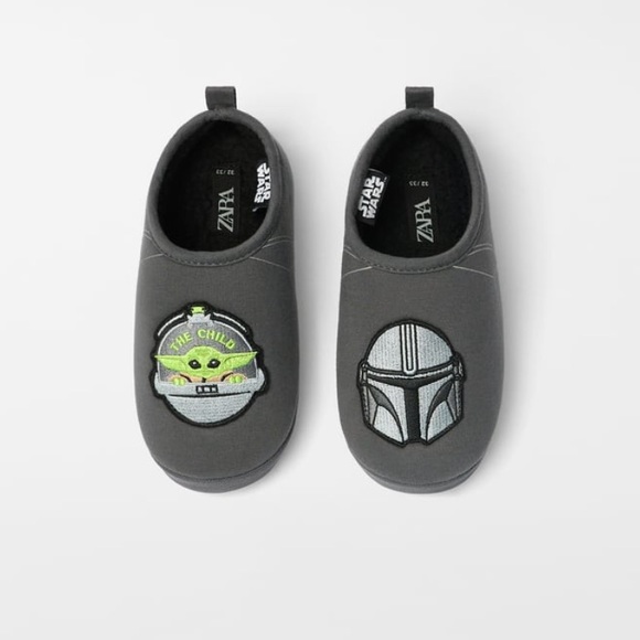 NWT Zara Size 12.5-13.5 little kid Disney Star Wars Mandalorian cotton slippers - Picture 3 of 5